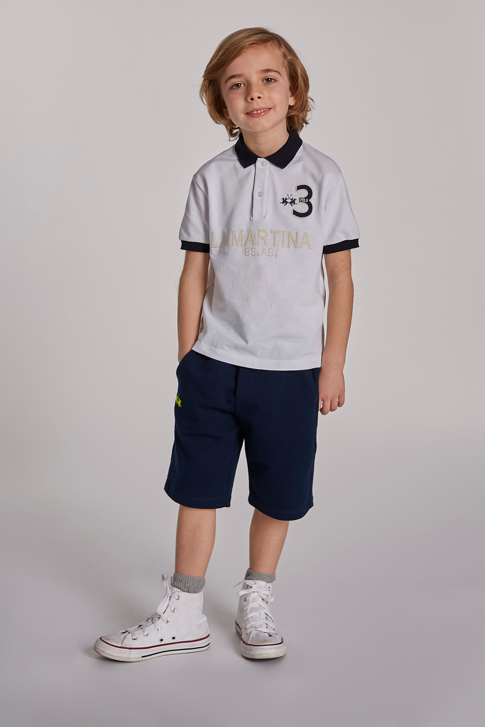 Solid short sleeve polo shirt - La Martina - Official Online Shop