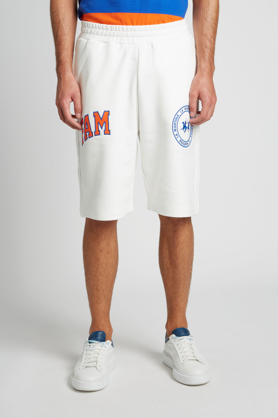 Oversized 100% cotton Bermuda shorts - La Martina - Official Online Shop