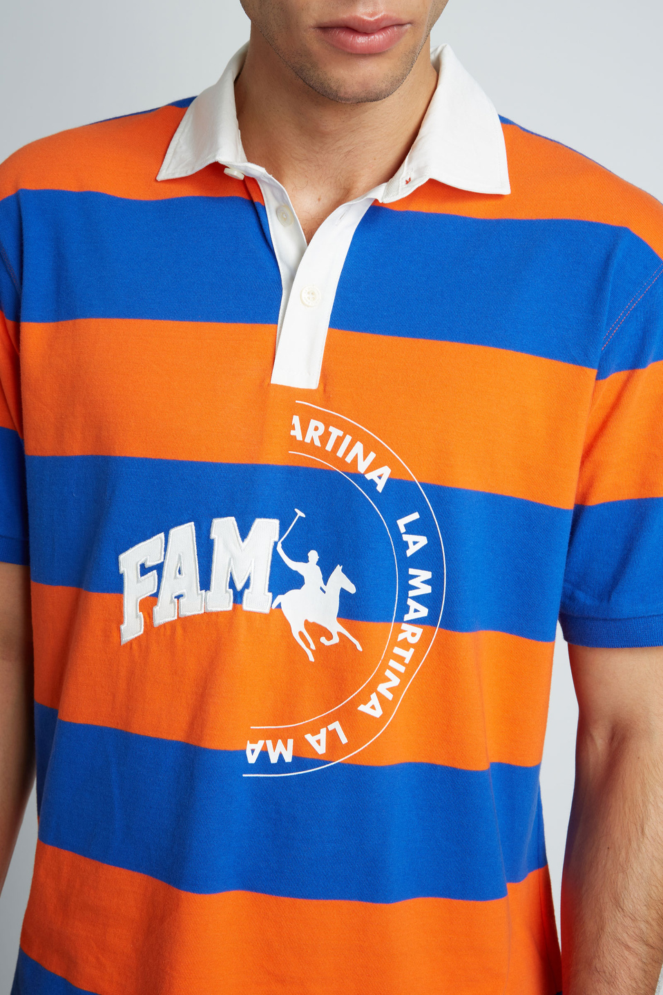 Men's oversized short-sleeved piqué polo shirt - La Martina - Official Online Shop