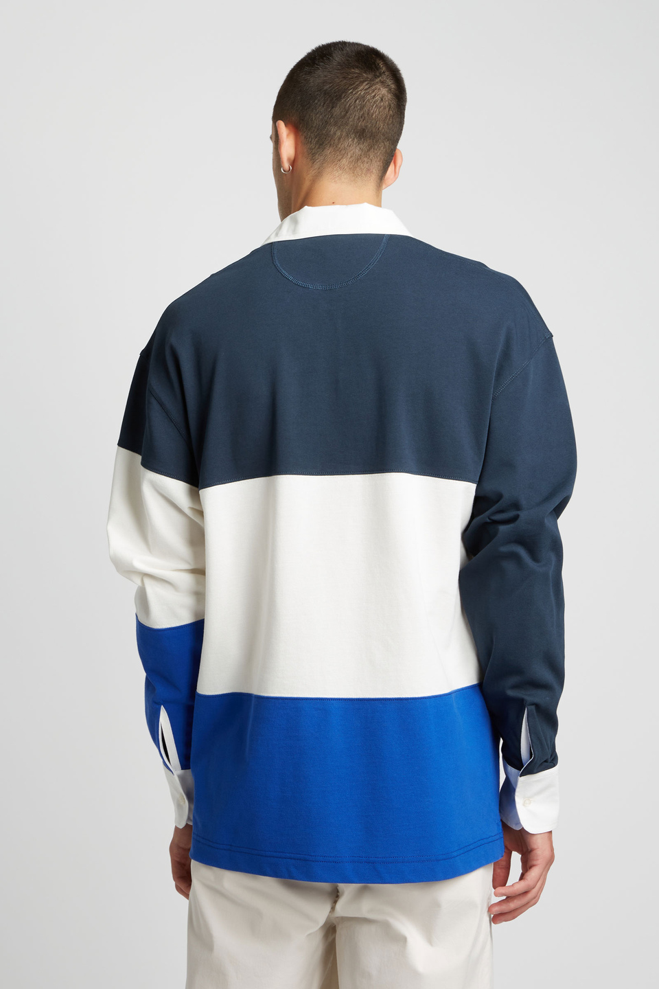 Men's oversized long-sleeved piqué polo shirt - La Martina - Official Online Shop