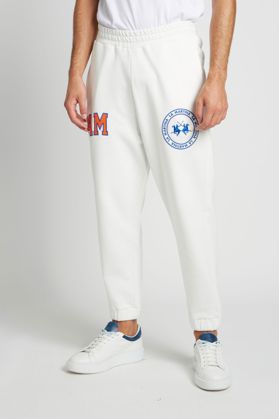 Pantalone da uomo modello jogger in cotone elasticizzato oversize - La Martina - Official Online Shop