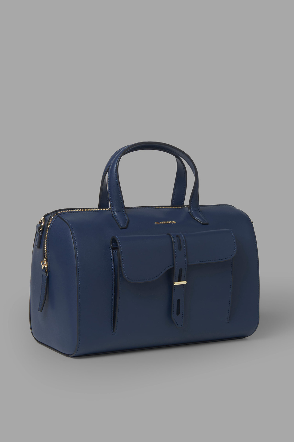 Front pocket-embellished leather satchel bag - La Martina - Official Online Shop
