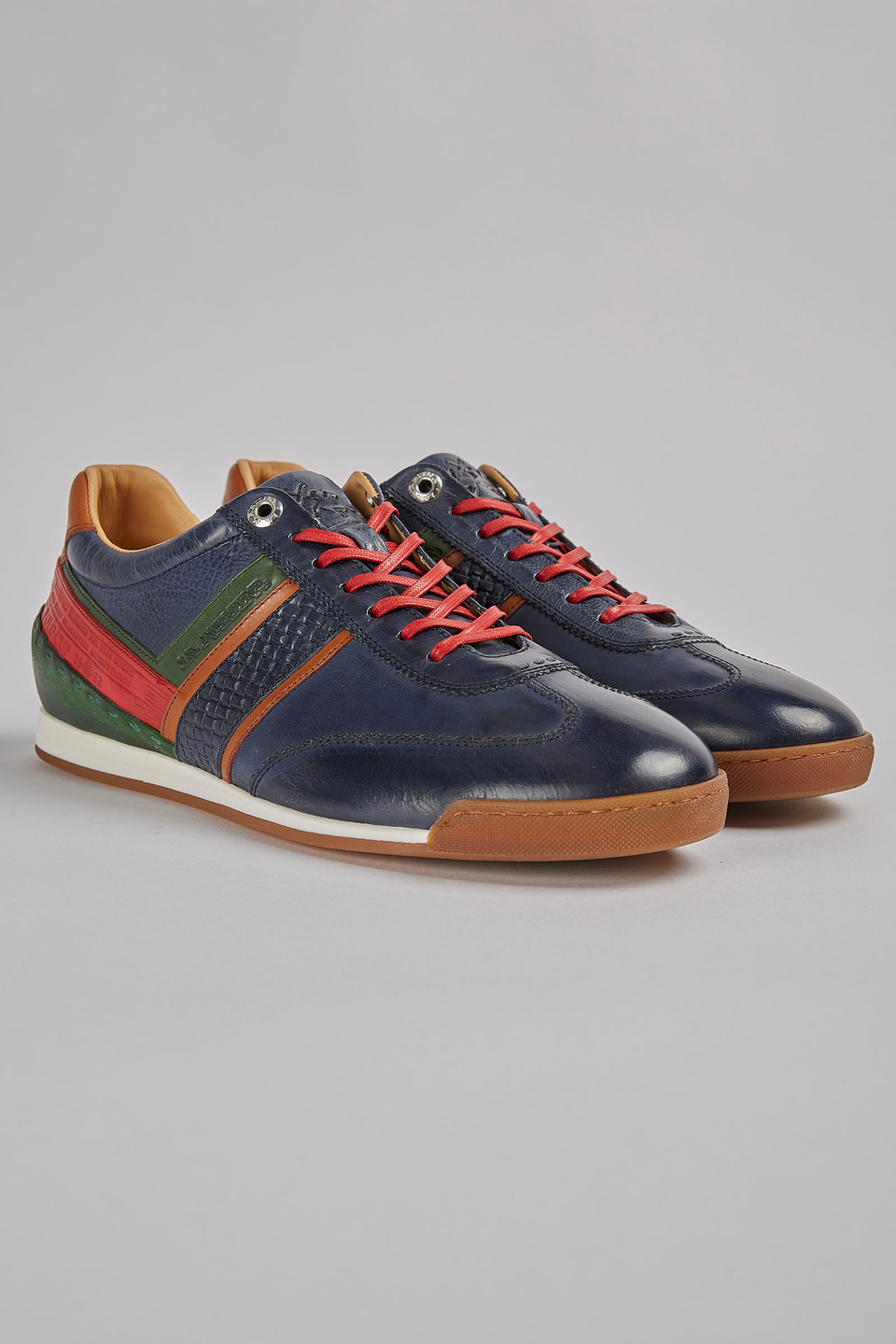 Mixed leather sneaker - La Martina - Official Online Shop