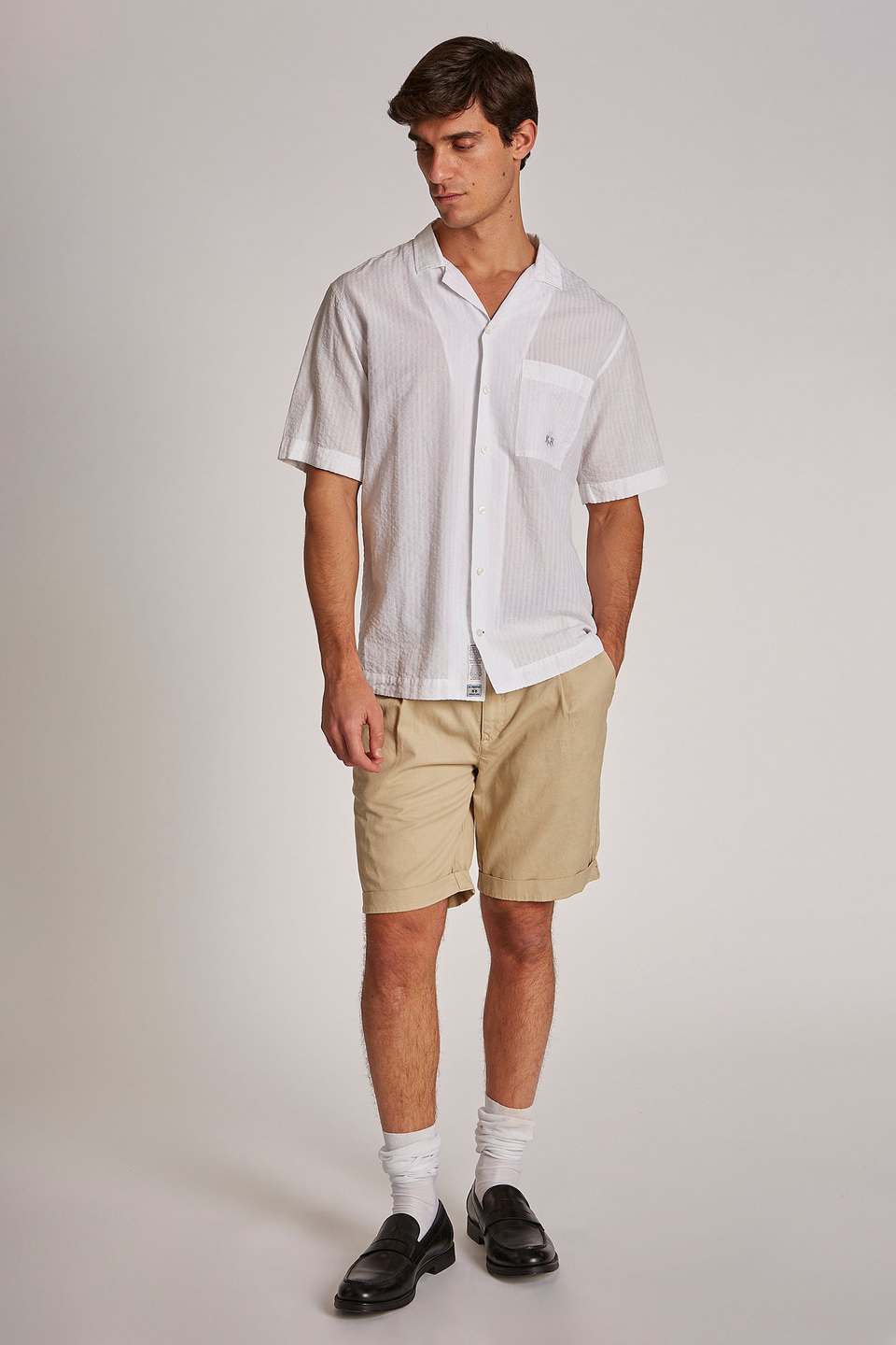 Camisa de hombre de algodón, manga corta, corte regular - La Martina - Official Online Shop