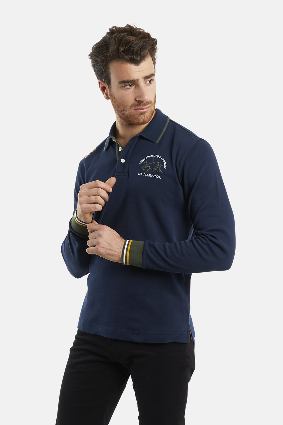 Regular-fit cotton polo shirt Navy La 