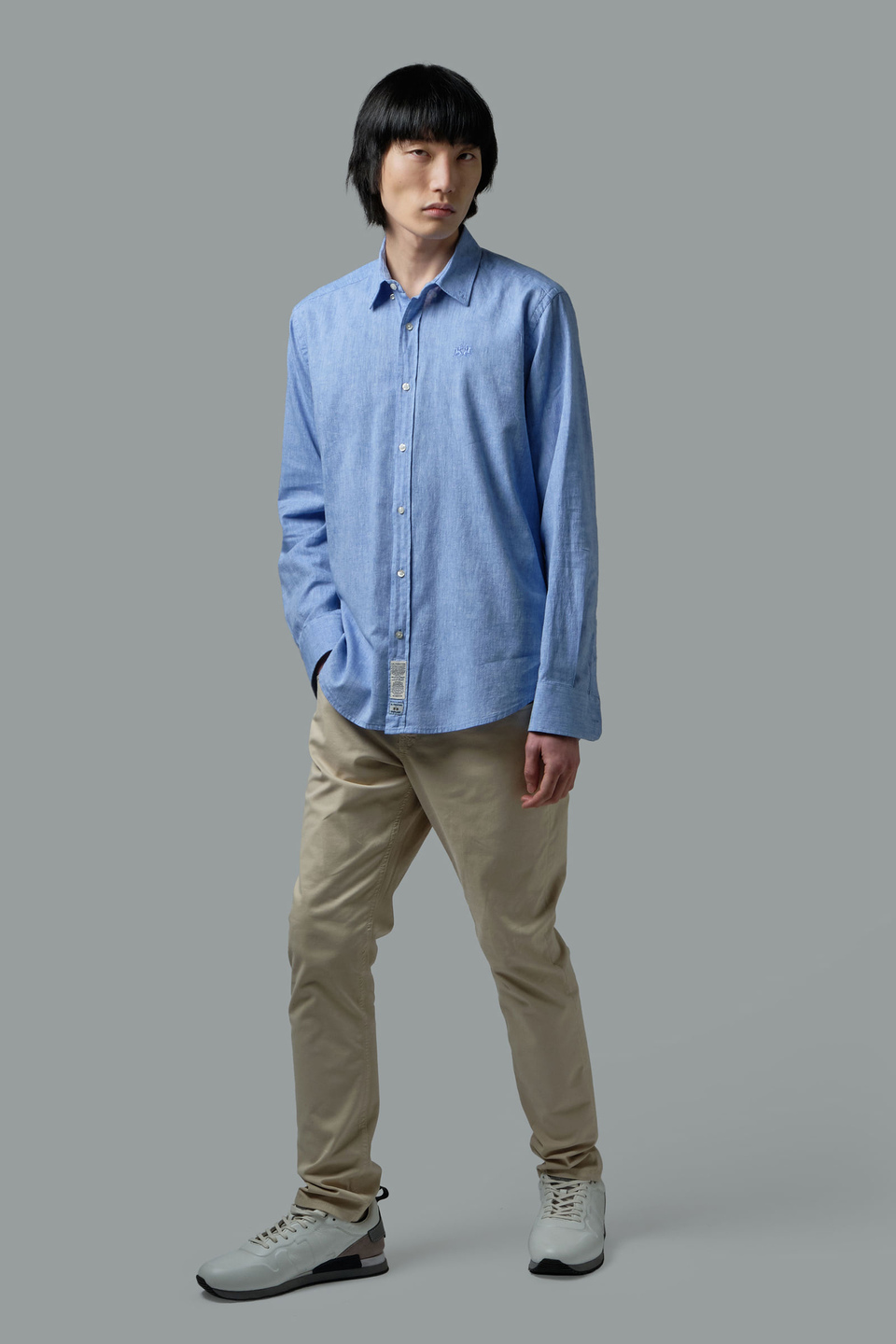 Regular-fit linen-blend shirt - La Martina - Official Online Shop