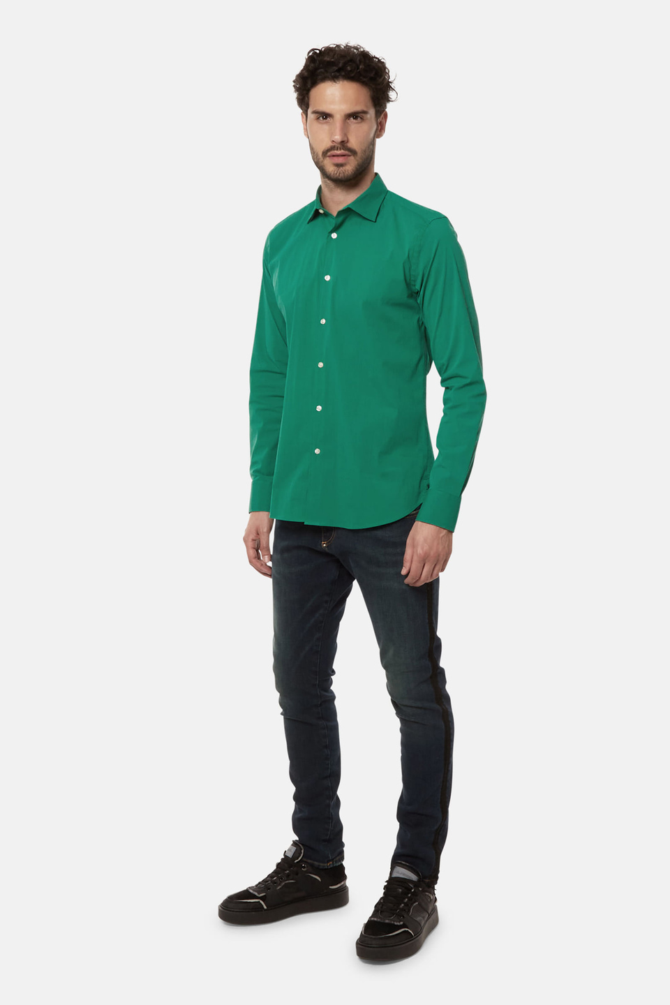 Hemd aus Baumwollstretch Slim Fit - La Martina - Official Online Shop