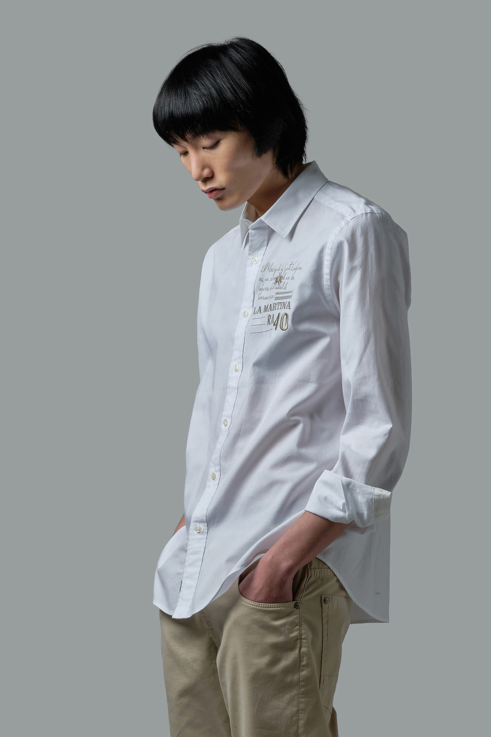 Slim-fit 100% cotton shirt - La Martina - Official Online Shop