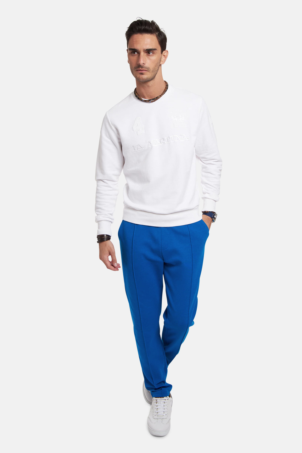 Sweatshirt aus flauschiger Baumwolle Regular Fit - La Martina - Official Online Shop