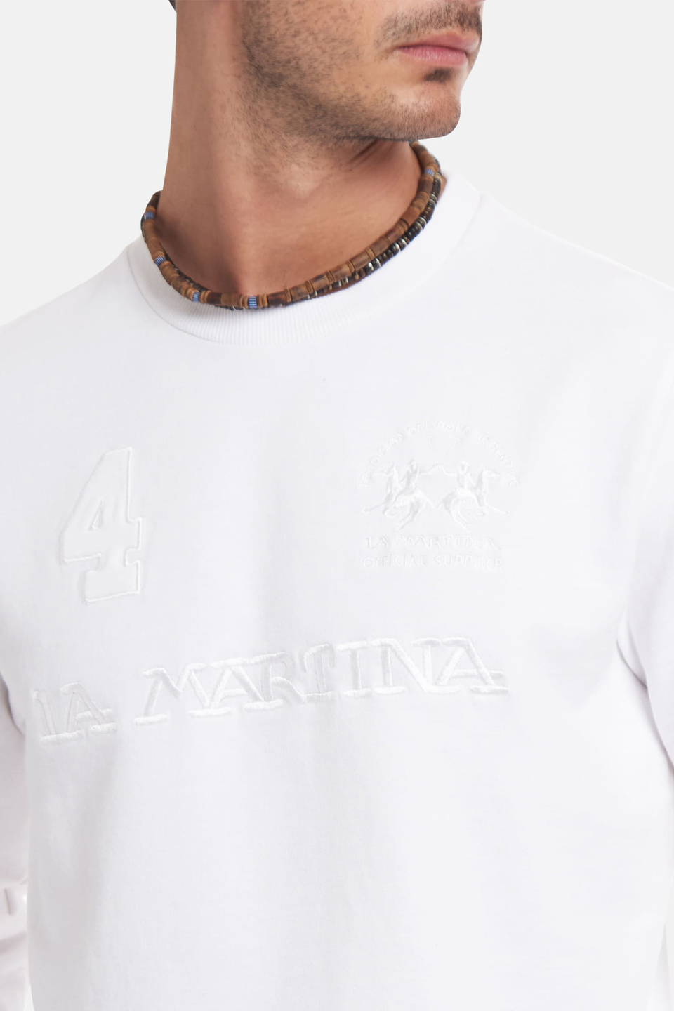 Sweatshirt aus flauschiger Baumwolle Regular Fit - La Martina - Official Online Shop