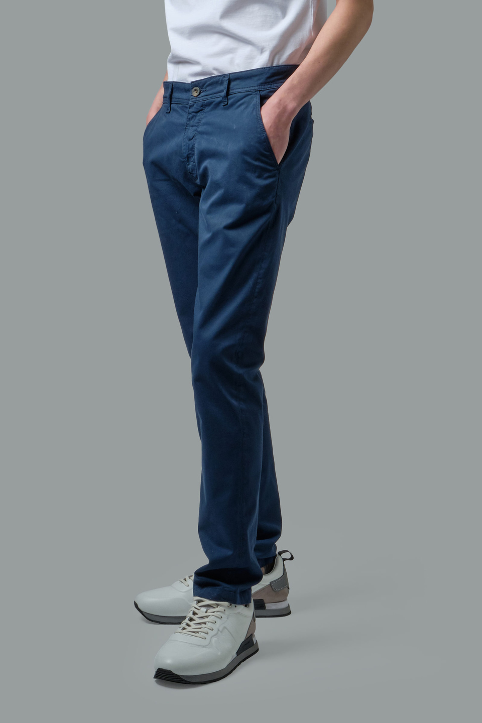 Pantalon homme en coton stretch coupe slim - La Martina - Official Online Shop