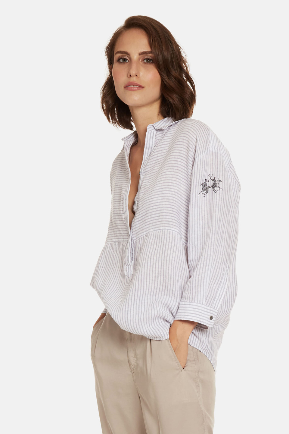 Regular-fit 100% linen shirt - La Martina - Official Online Shop