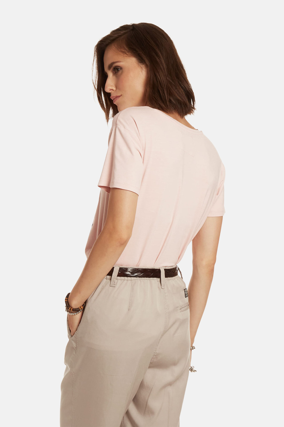 Regular-fit stretch viscose T-shirt - La Martina - Official Online Shop