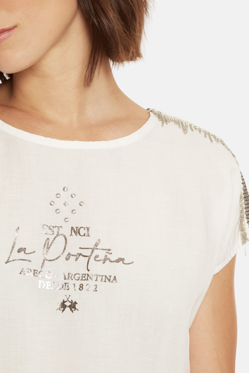 Regular-fit linen-blend T-shirt - La Martina - Official Online Shop