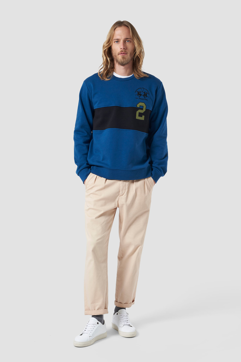 100% cotton crew-neck sweatshirt - La Martina - Official Online Shop