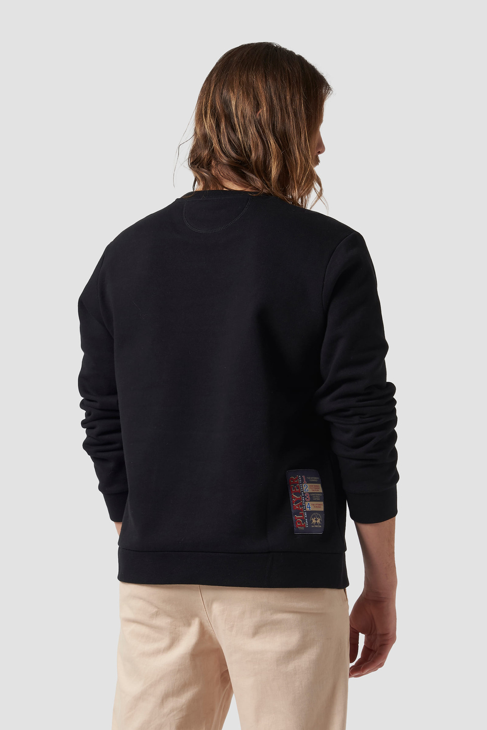 100% cotton crew-neck sweatshirt - La Martina - Official Online Shop