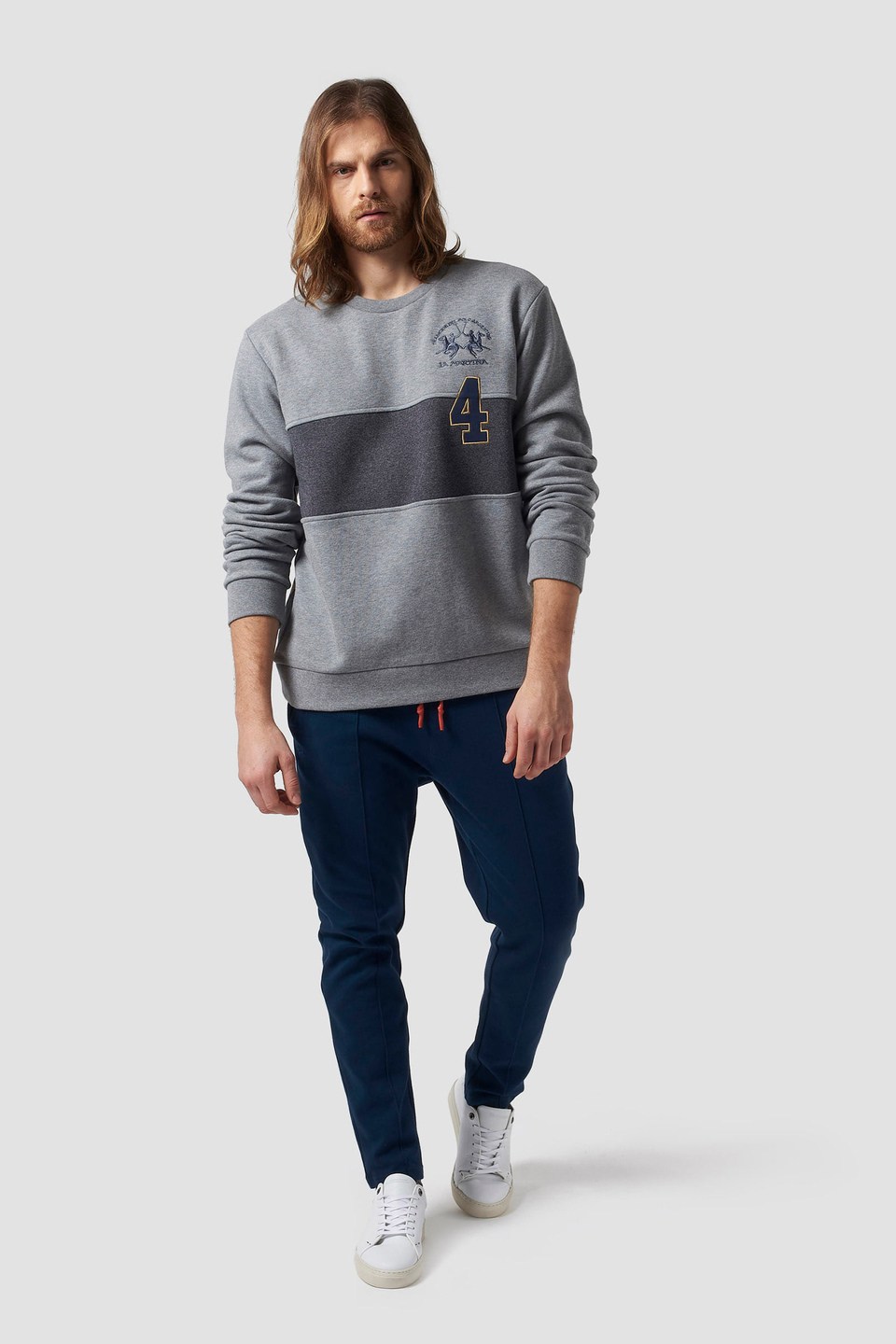 Cotton-blend crew-neck sweatshirt - La Martina - Official Online Shop