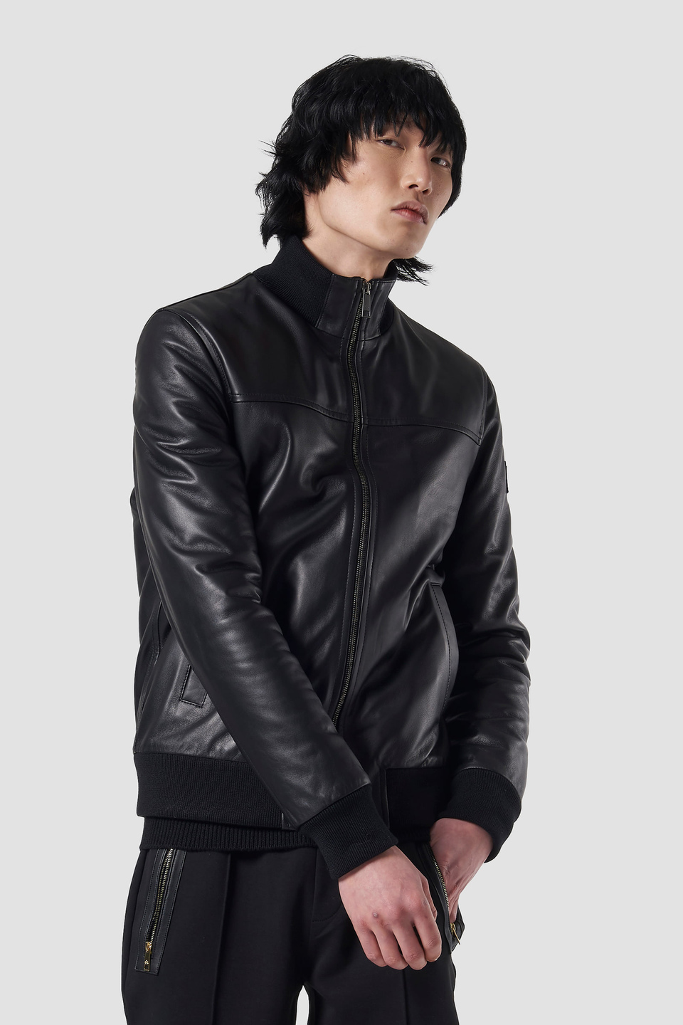 Insert-embellished leather jacket - La Martina - Official Online Shop