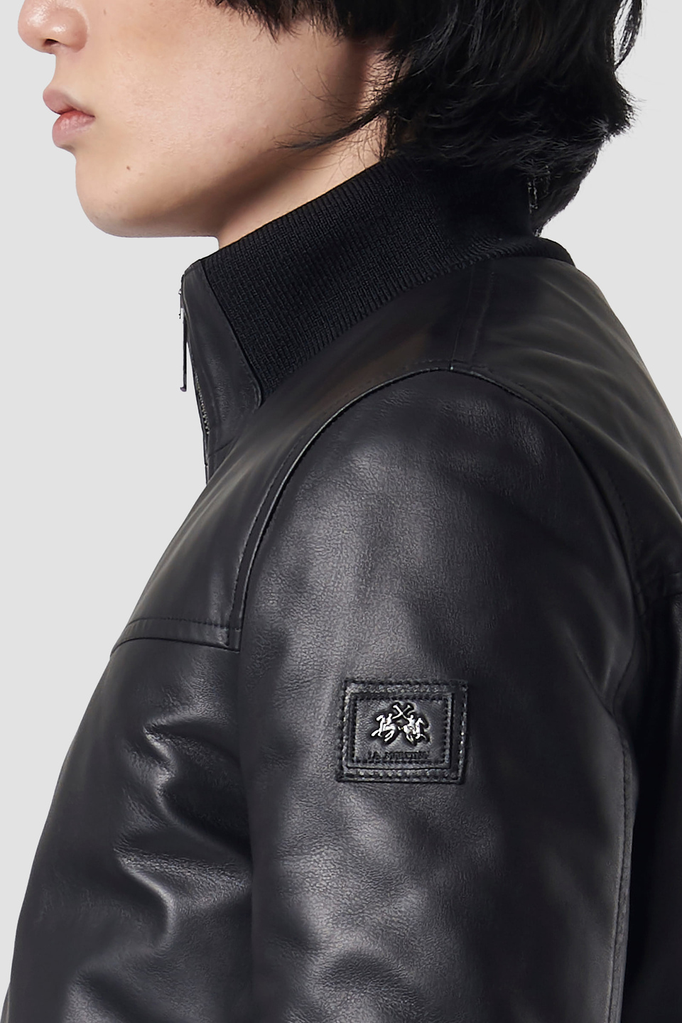 Insert-embellished leather jacket - La Martina - Official Online Shop