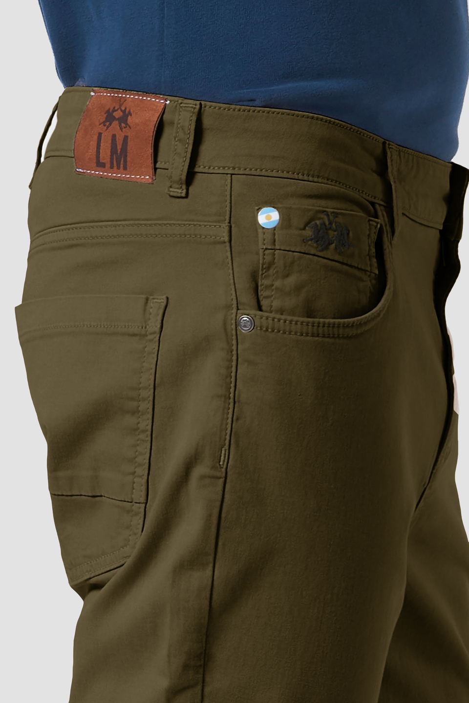 5-pocket stretch cotton trousers - La Martina - Official Online Shop