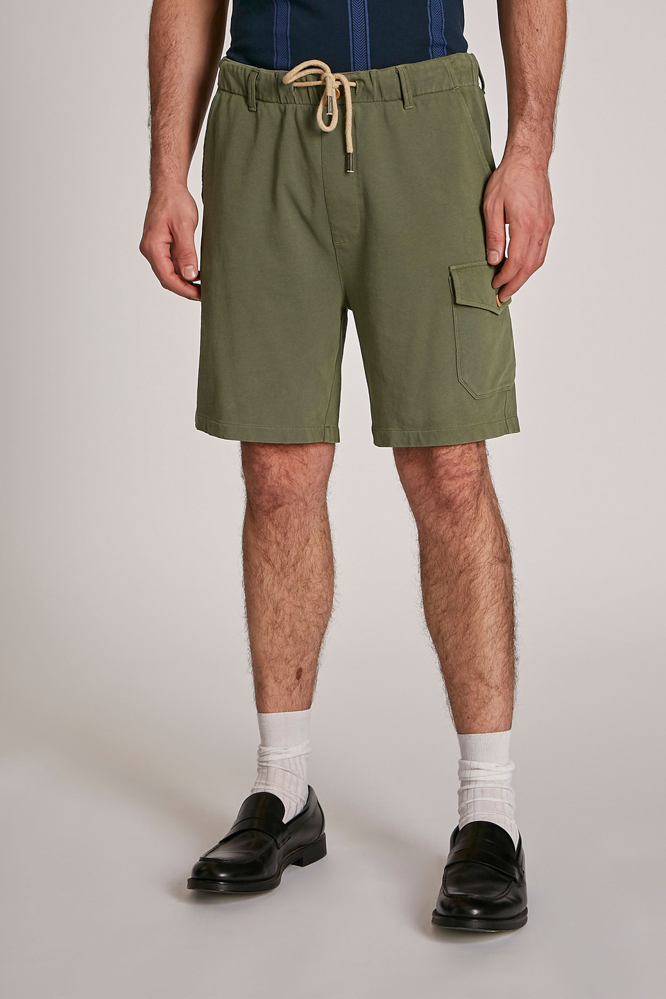 Men's regular-fit cargo Bermuda shorts - La Martina - Official Online Shop