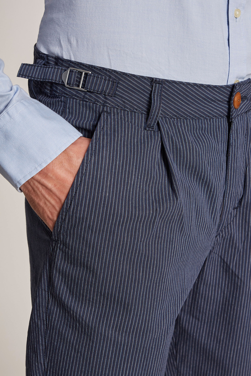 Men's regular-fit cotton-blend Bermuda shorts - La Martina - Official Online Shop
