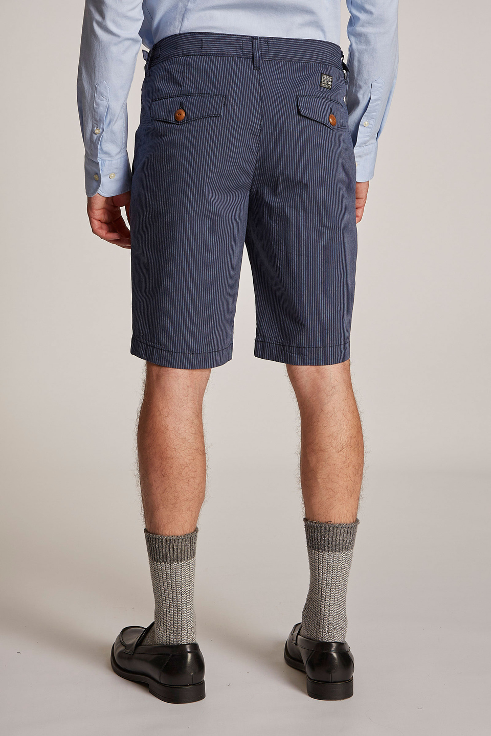 Men's regular-fit cotton-blend Bermuda shorts - La Martina - Official Online Shop