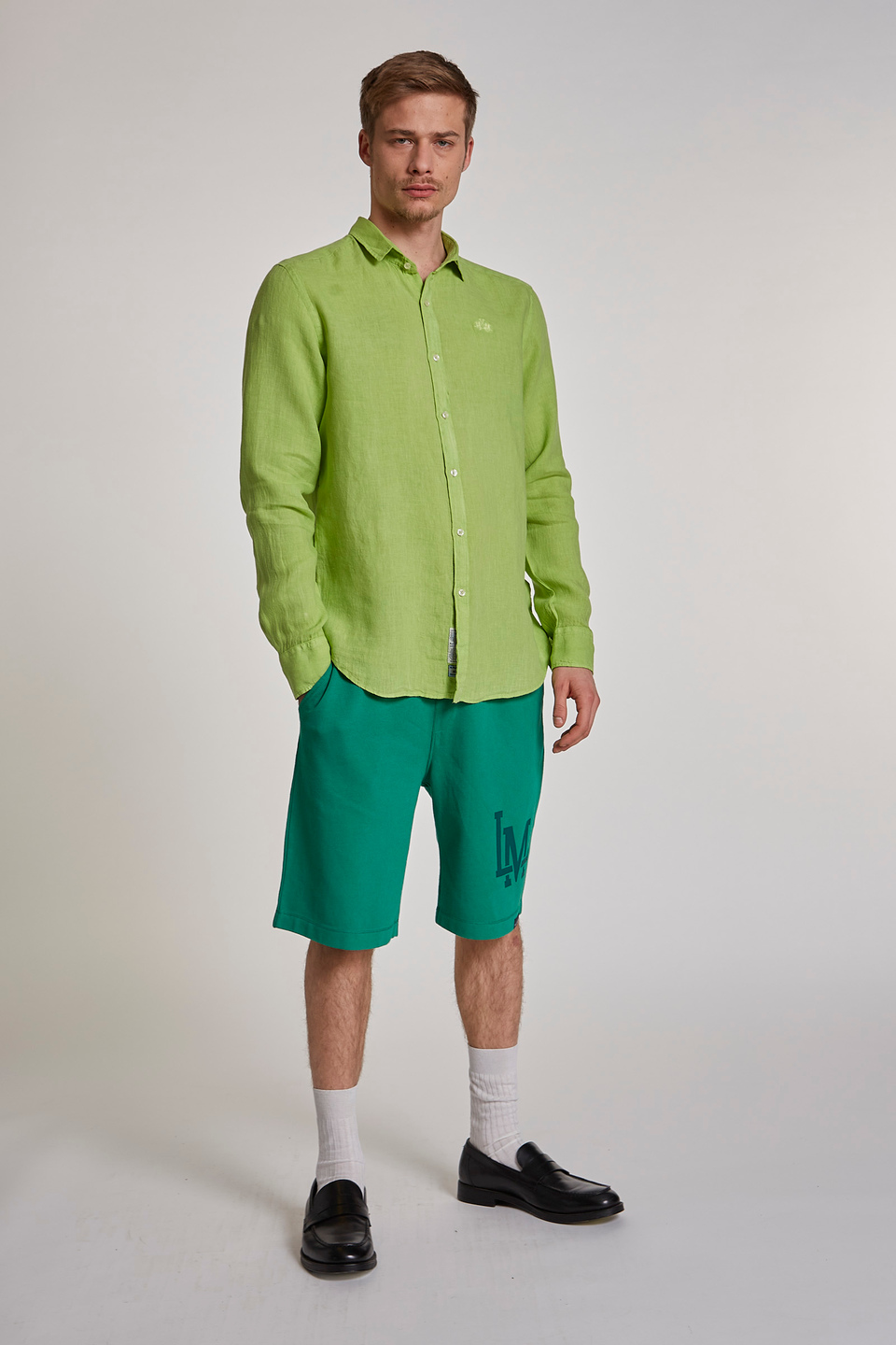 Men's comfort-fit cotton Bermuda shorts - La Martina - Official Online Shop