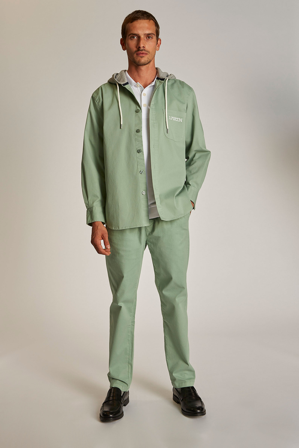 Chaqueta de hombre de algodón 100 % con capucha, modelo oversize - La Martina - Official Online Shop