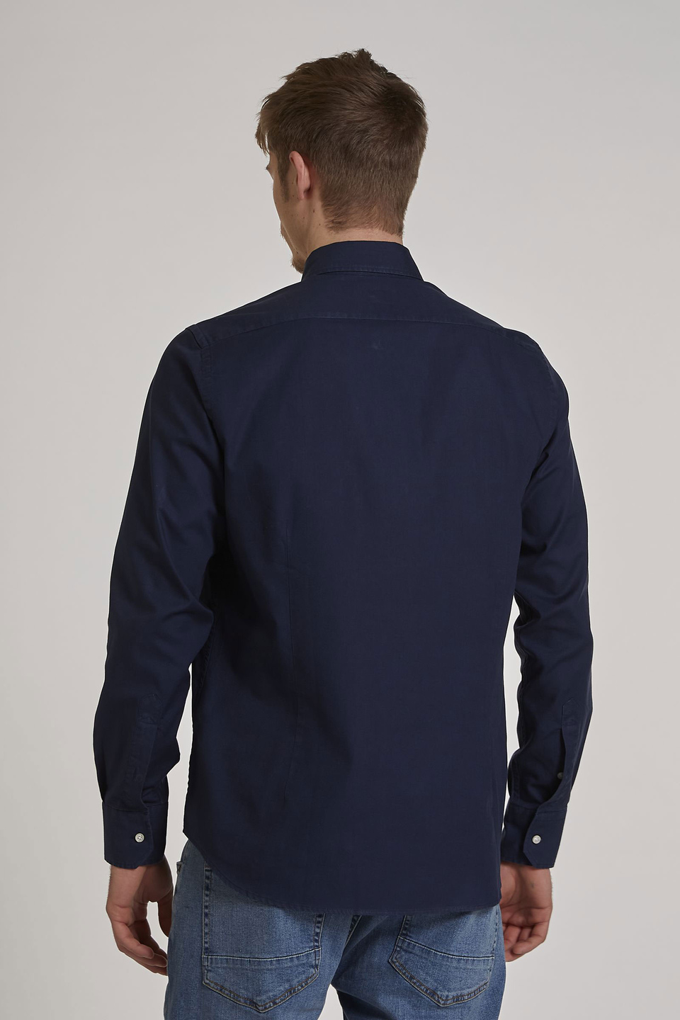 Chemise homme en coton à manches longues et coupe classique - La Martina - Official Online Shop