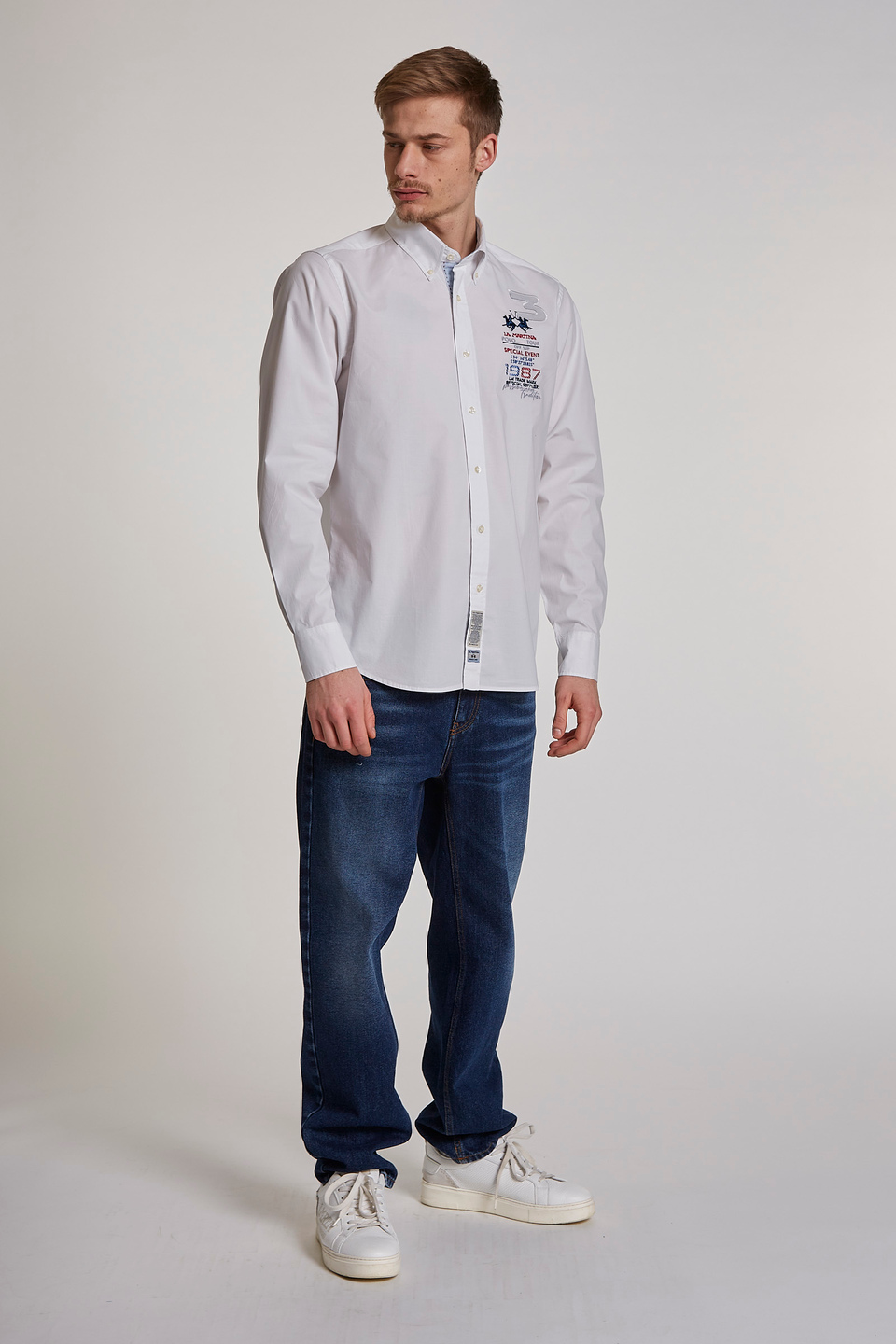 Camicia da uomo a maniche lunghe regular fit - La Martina - Official Online Shop