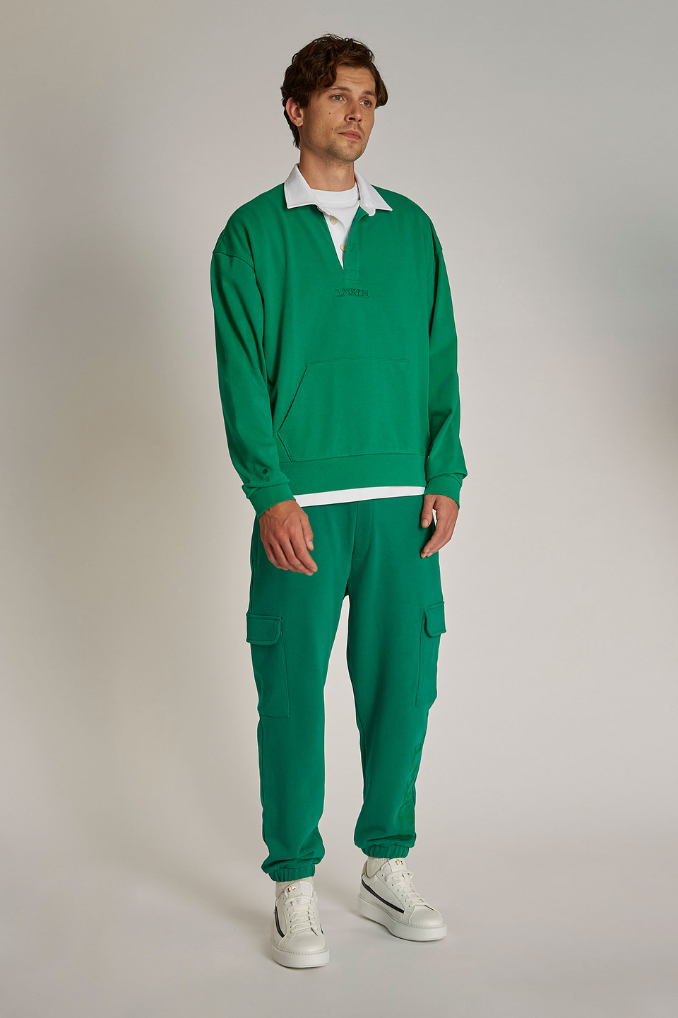 Sweat-shirt homme 100% coton, avec col contrastant et coupe oversize - La Martina - Official Online Shop