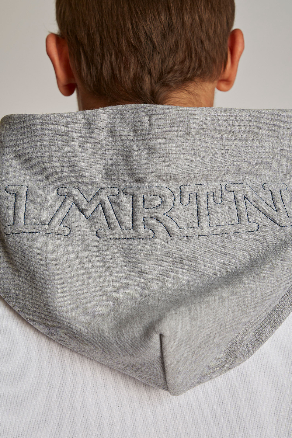 Felpa da uomo in cotone 100% con cappuccio a contrasto modello over - La Martina - Official Online Shop