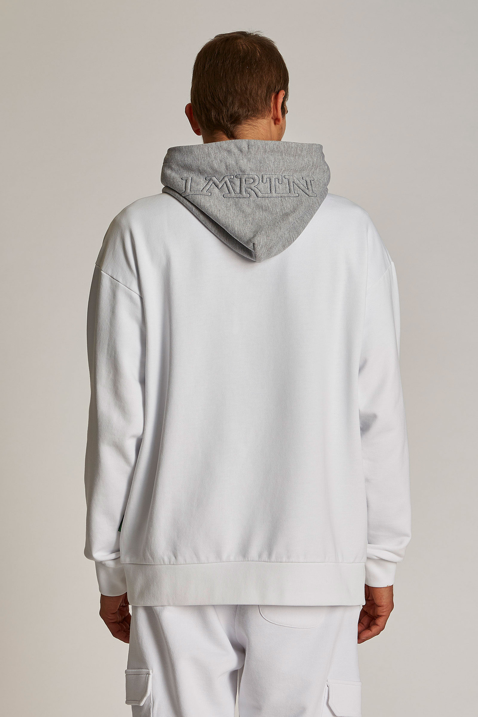 Men's oversized 100% cotton sweatshirt featuring a contrasting hood - La Martina - Official Online Shop