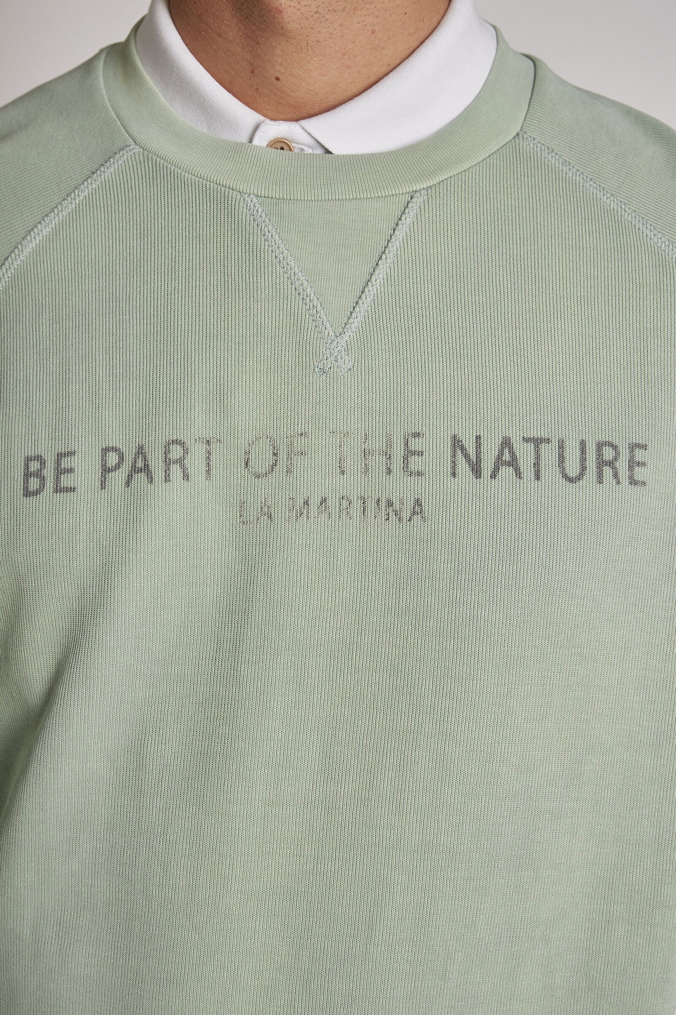 Sudadera de hombre de algodón, cuello redondo, corte regular - La Martina - Official Online Shop