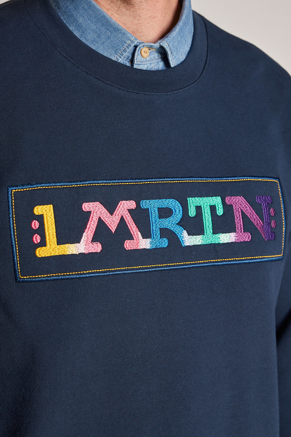 Sweat-shirt homme 100% coton, à encolure ronde et coupe oversize - La Martina - Official Online Shop