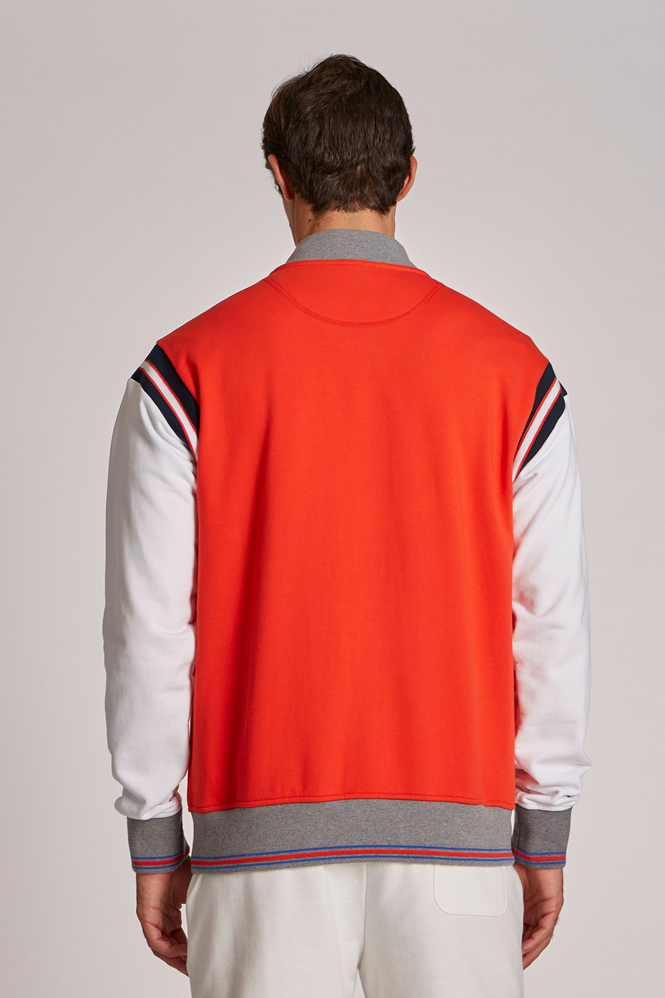 Men's regular-fit button-up cotton bomber jacket - La Martina - Official Online Shop