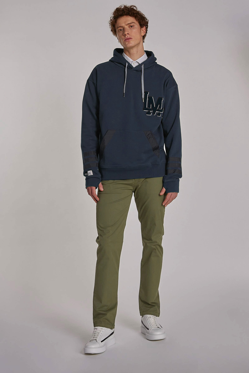 Men's comfort-fit cotton-blend hoodie - La Martina - Official Online Shop