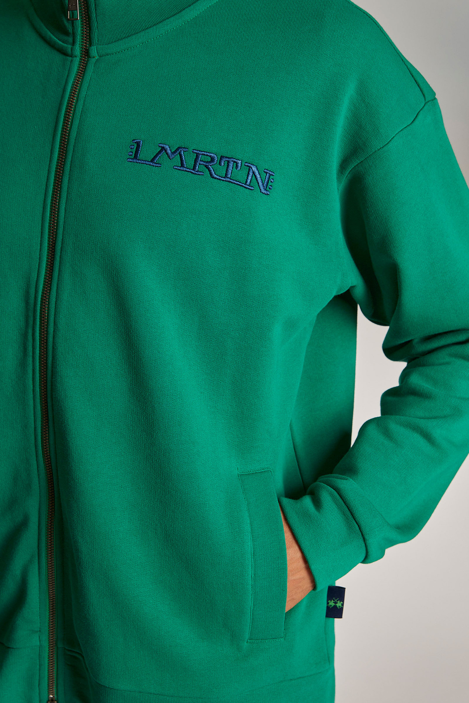 Sweat-shirt homme 100% coton, avec fermeture zippée et coupe oversize - La Martina - Official Online Shop
