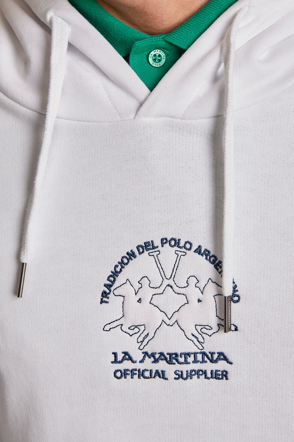 Felpa da uomo in cotone 100% con cappuccio comfort fit - La Martina - Official Online Shop