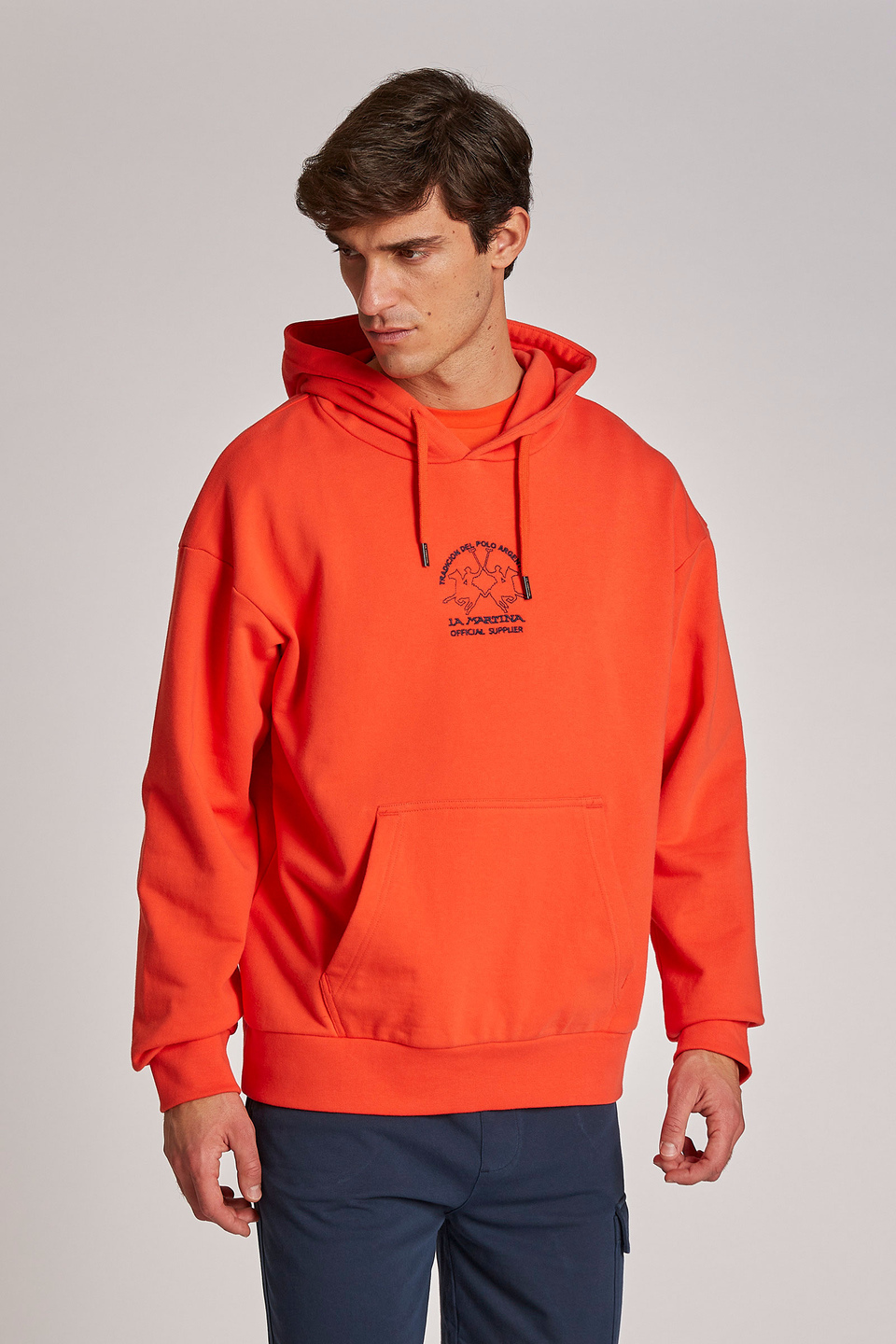 Sweat-shirt à capuche homme 100% coton, à capuche et coupe confort - La Martina - Official Online Shop