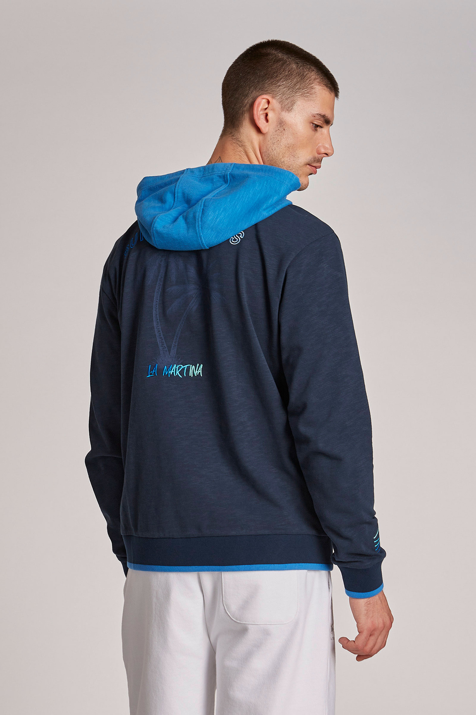 Sweat-shirt homme 100% coton, à capuche et coupe classique - La Martina - Official Online Shop