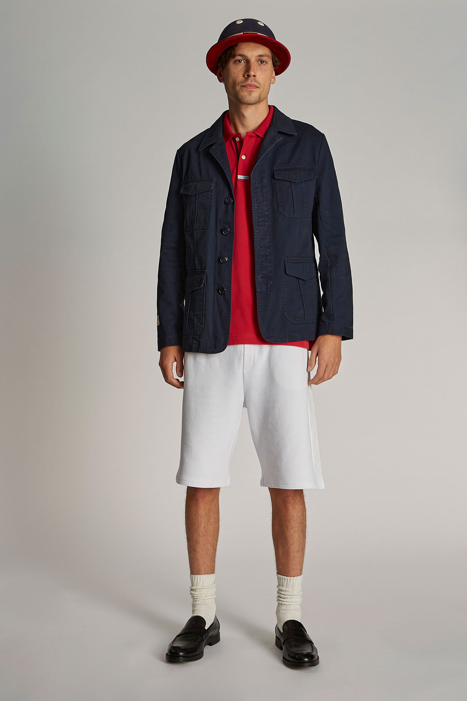 Men's regular-fit 100% cotton Saharan jacket - La Martina - Official Online Shop