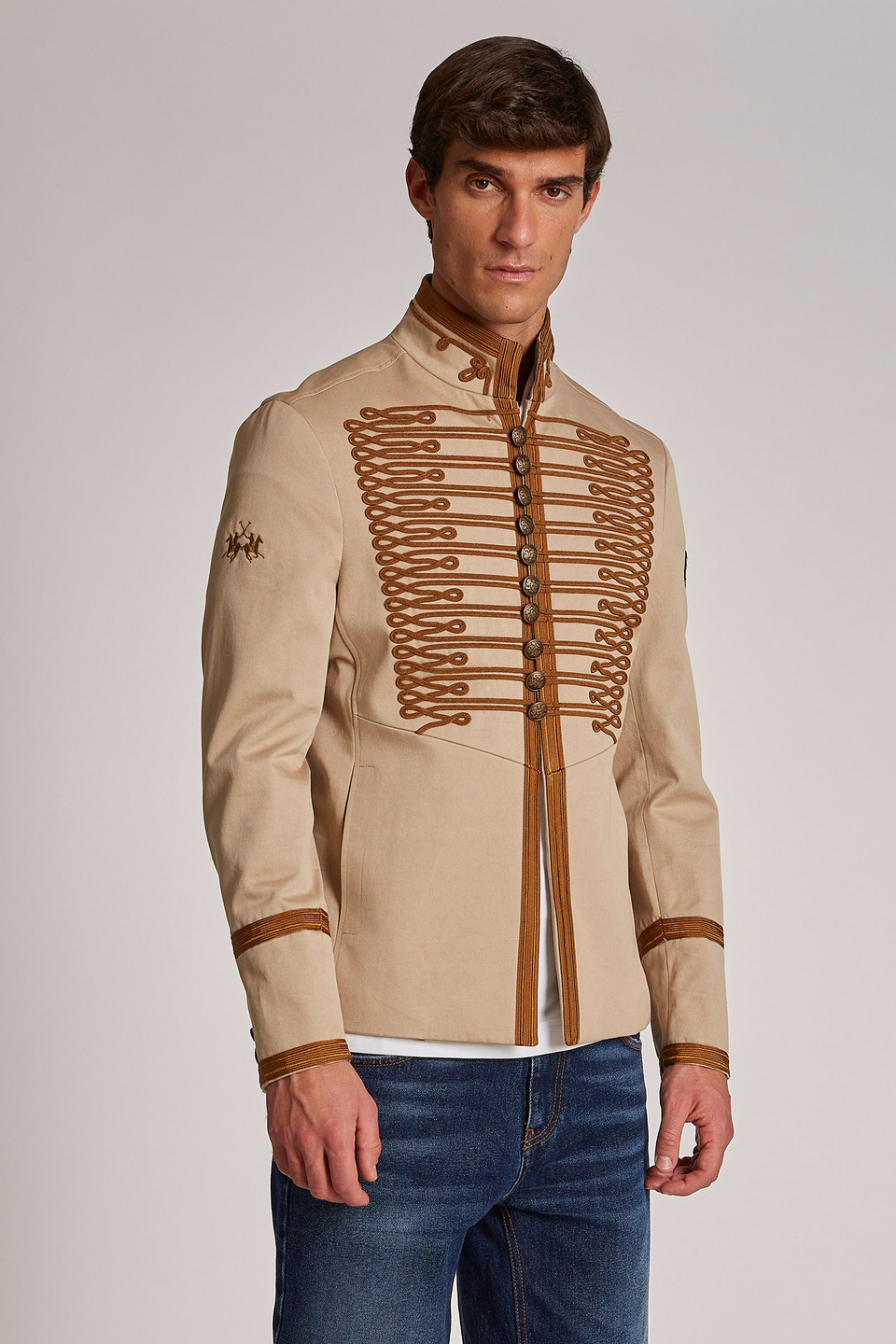 Men's regular-fit cotton Royal British jacket - La Martina - Official Online Shop