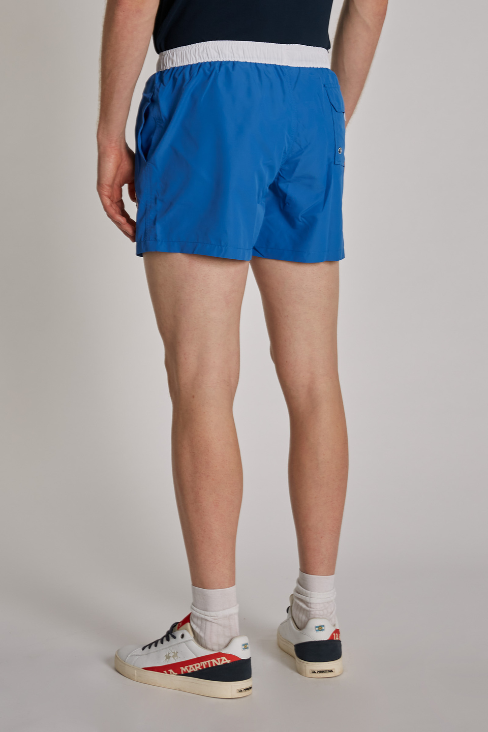 Regular-fit drawstring-embellished nylon swim shorts - La Martina - Official Online Shop