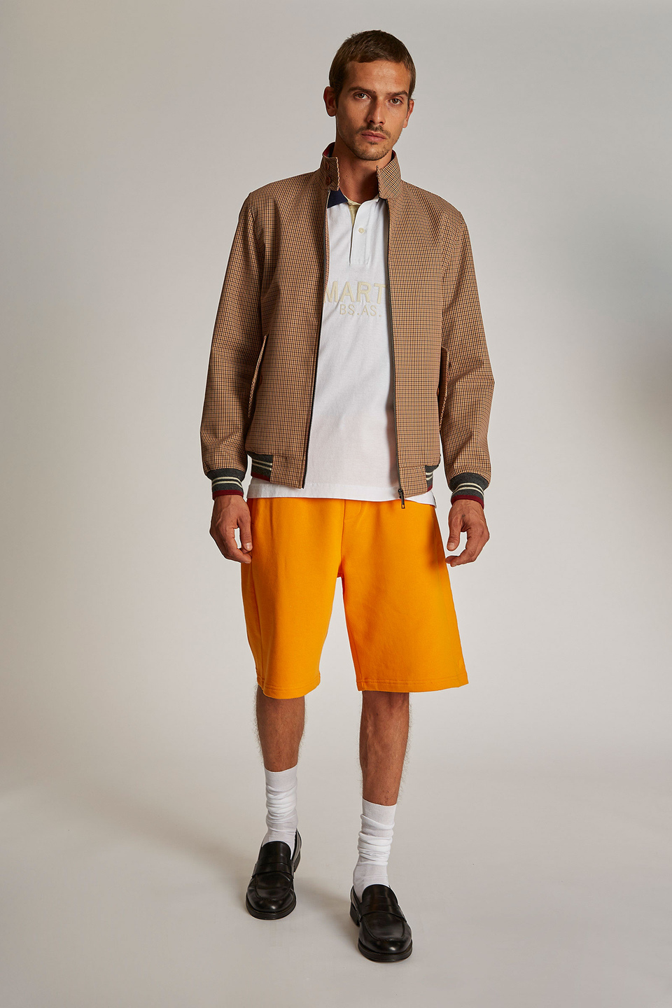 Men's regular-fit cotton jacket with a front zip fastening - La Martina - Official Online Shop