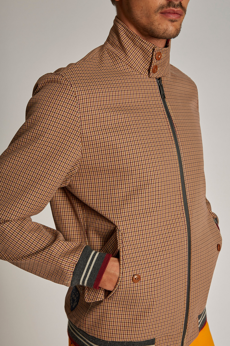 Men's regular-fit cotton jacket with a front zip fastening - La Martina - Official Online Shop