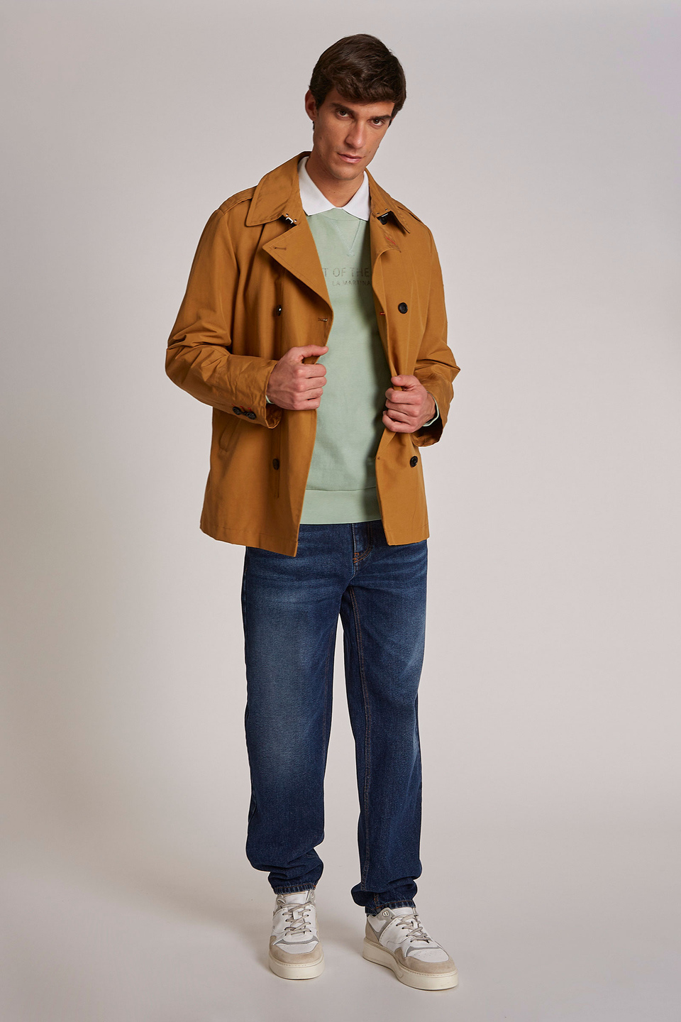 Men's long-sleeved regular-fit double-breasted jacket - La Martina - Official Online Shop