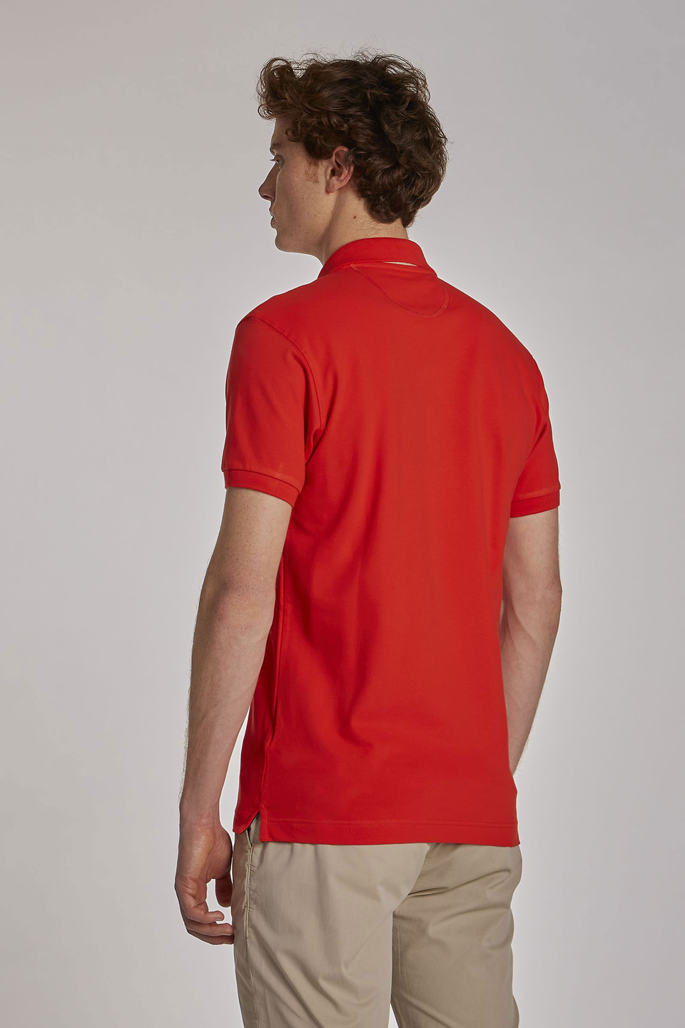Herren-Poloshirt aus Stretch-Baumwolle mit kurzen Ärmeln im Slim Fit - La Martina - Official Online Shop