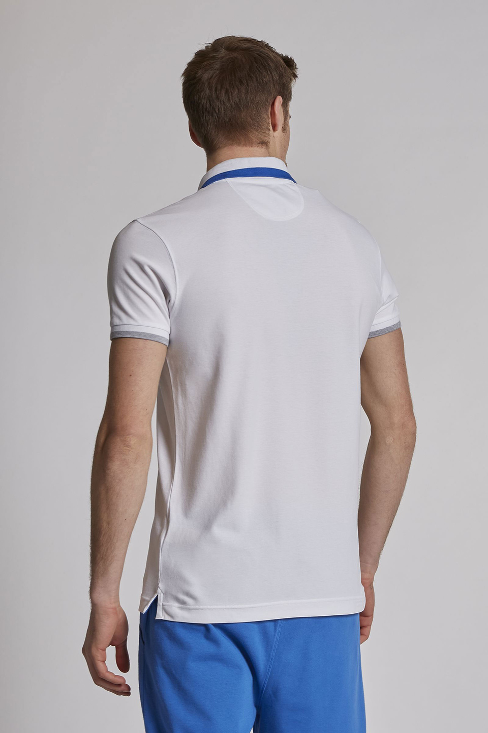 Herren-Poloshirt aus Stretch-Baumwolle mit kurzen Ärmeln im Slim Fit - La Martina - Official Online Shop
